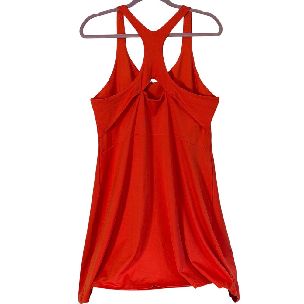 Girlfriend Collective 4X Orange Racerback Exercise Dress Built In Shorts Pockets - Picture 2 of 12
